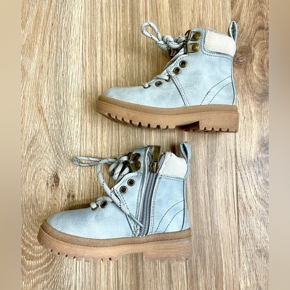 Cotton On Store CRAFTED HIKER BOOT Lace-up Blue ankle boots For Toddlers Size 8 - Picture 3 of 6